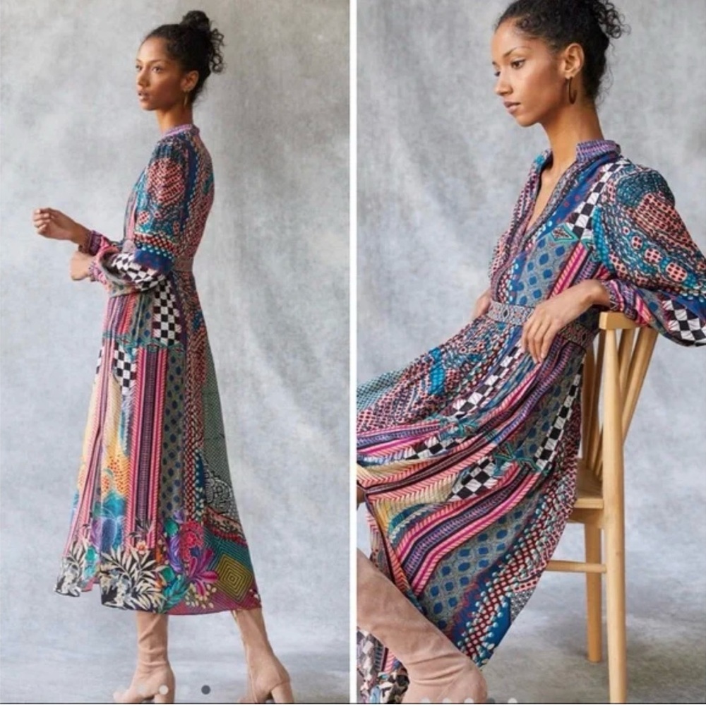 Anthropologie x Bhanuni by Jyoti Patterned Beaded Maxi Dress 2P - Picture 2 of 14